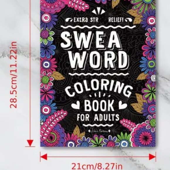 Adult & Teen Swear Word Coloring Book, stress relief, thick single pages - Picture 2 of 2